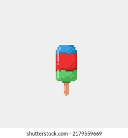 helado de frutas en forma de arte píxel