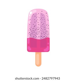 Fruit ice cream popsicle. Pink cute ice cream