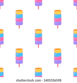 Fruit ice cream seamless pattern