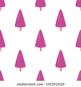 Fruit ice cream seamless pattern. Frozen juice. Cute vector illustration for wallpaper, fabric design.