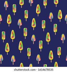 Fruit ice cream seamless pattern. Vector illustration