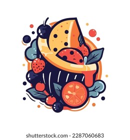 fruit ice cream simple modern logo
