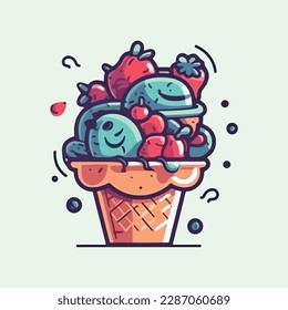 fruit ice cream simple modern logo