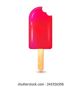 Fruit ice with heart illustration. Vector ice object. Love you design elements. Declaration of love.