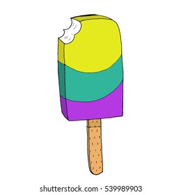 fruit ice lolly vector/bitten ice cream/ illustration