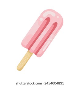 Fruit ice on a stick. Vector color illustration on a white background. Summer sweetness, vacation and holidays. Summer time. Popsicle icon