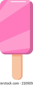 Helado de fruta en un palo. Lomys rosados congelados