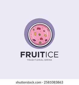 Fruit Ice Traditional Drink Indonesian Logo Design Vector