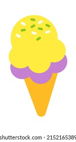 Fruit Ice-cream dessert. Vector illustration
