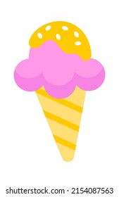 El postre es helado de fruta. Ilustración del vector