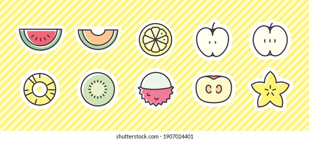 fruit icon 10 set. vector illustration. 