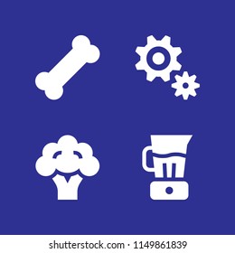 fruit icon. 4 fruit set with snack, nut, blender and vegetarian vector icons for web and mobile app