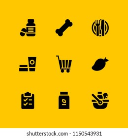 fruit icon. 9 fruit set with snack, shopping list, picnic and vitamin vector icons for web and mobile app