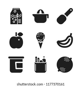 fruit icon. 9 fruit vector icons set. squeezer, apple and lemon icons for web and design about fruit theme