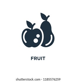 Fruit icon. Black filled vector illustration. Fruit symbol on white background. Can be used in web and mobile.