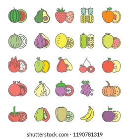 Fruit Icon Collection. 