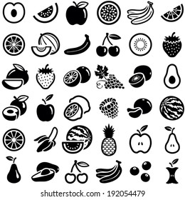 Fruit icon collection - vector illustration 