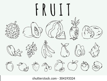 Fruit icon collection - vector illustration