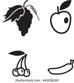 Fruit icon collection - vector illustration