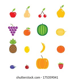 Fruit icon color set