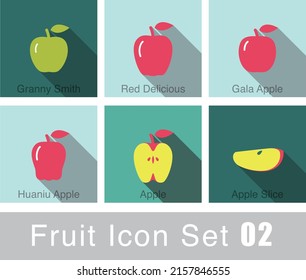 Fruit icon design set, vector illustration