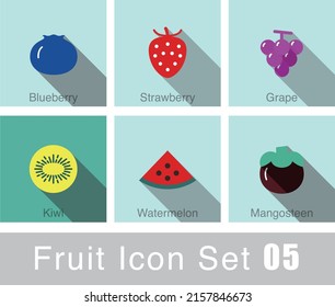 Fruit icon design set, vector illustration
