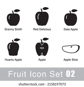 Fruit icon design set, vector illustration