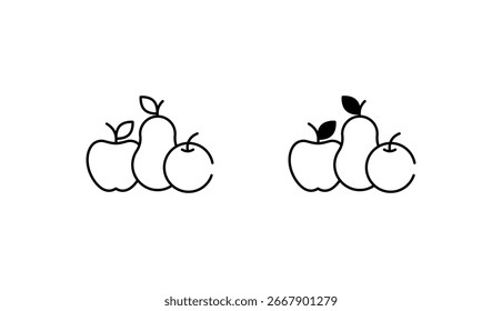 Diseño de icono de fruta con fondo blanco Ilustración de stock
