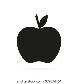 Fruit icon in a flat style of an apple on  white background