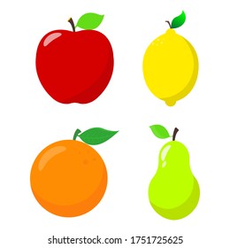 Fruit icon illustration set, vector