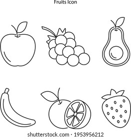 fruit icon isolated on white background from alternative medicine collection. fruit icon thin line outline linear fruit symbol for logo, web, app, UI. icon simple sign. icon flat vector