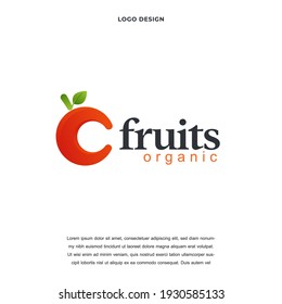 Icono de la fruta diseño ilustración vectorial, fruta fresca saludable Diseño de logotipo creativo