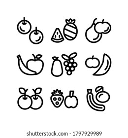 Fruchtsymbol oder Logo einzeln auf Zeichen, Vektorgrafik - Sammlung von hochwertigen Vektorsymbol in schwarzem Stil
