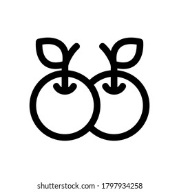 Icono de fruta o logotipo símbolo de signo aislado ilustración vectorial - iconos vectoriales de estilo negro de alta calidad
