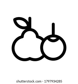 Icono de fruta o logotipo símbolo de signo aislado ilustración vectorial - iconos vectoriales de estilo negro de alta calidad
