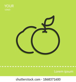 icono de fruta, ilustración del vector de contorno.