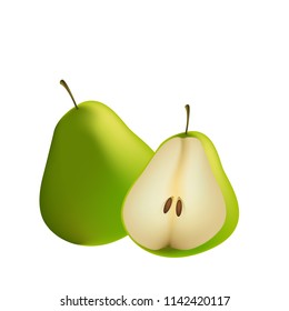 Fruit Icon Pear White Background Vector Image
