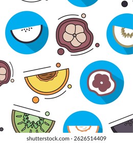 Fruit icon seamless pattern background Vector illustration