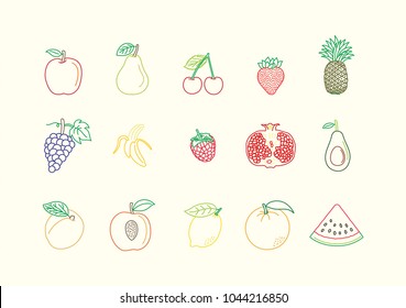 Fruit icon set