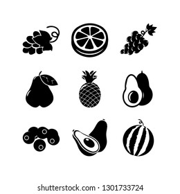 fruit icon set 