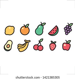 fruit icon set