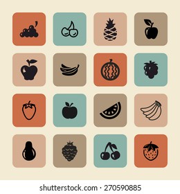 fruit icon set