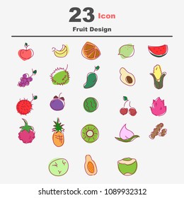 fruit Icon Set Abstract Modern design. Vector EPS10.