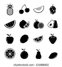 Fruit Icon set Black and White