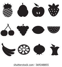 Fruit Icon set Black and White