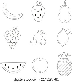 Fruit icon set collection vector