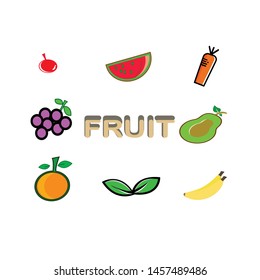 fruit icon set, complete suitable for business drinks and beverages as background or banner