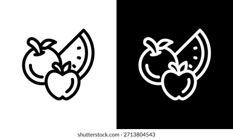 Fruto com design de conjunto de ícones