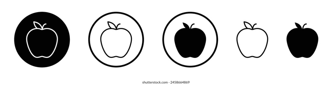 Fruit Icon Set. Fresh apple vector symbol. Nutritious apple sign.