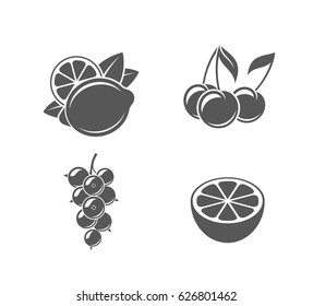 Fruit. Icon set. Gardening
